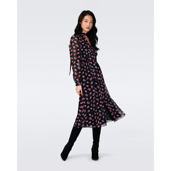 Diane Von Furstenberg Dresses & Skirts - DVF Diane von Furstenberg Erica floral-print midi dress Size 0